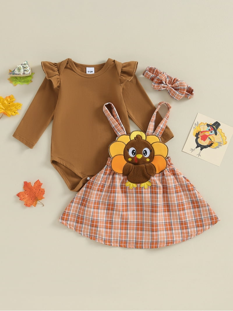 Lieserram Baby Toddler Girls Thanksgiving Skirt Outfits 12 - Main Image