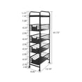 thumbnail image 3 of BENOSS 5 Tier Slim Rolling Cart with Drawers Pull-Out Design Corner Storage Shelf Organizer with Wheels，Black-Metal, 3 of 7