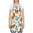 thumbnail image 2 of Fuzoiu Butterflies Print Waterproof Apron, Kitchen Apron for Women Men Chef, Apron for Christmas Dinner Party Cooking Baking Crafting House Cleaning Kitchen, 2 of 7