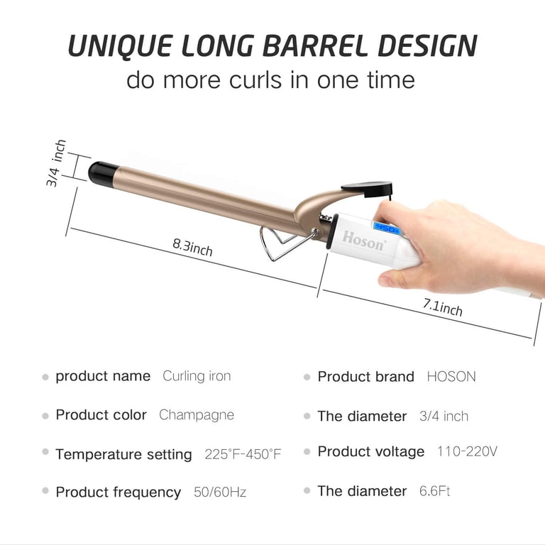 Hoson 3/4" Ceramic Tourmaline Curling Iron, 9 Heat Settings photo 6