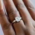 thumbnail image 4 of 1.00 CTW Emerald Cut 3 Stone Engagement Ring 18K White Gold, 4 of 5