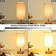 thumbnail image 4 of Juego de 2 lámparas de mesa, puertos USB de carga rápida, toma de CA, base de madera y pantalla de tela de lino para sala de estar, oficina (bombillas LED de bajo consumo incluidas), 4 of 5