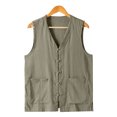thumbnail image 6 of RFQWOVSR Mens Cotton Linen Summer Vest with Chinese Knot Buttons Loose Fit Retro L, 6 of 6