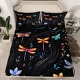 thumbnail image 2 of jejeloiu Colorful Dragonfly Full Size Sheets,Kawaii Flower Floral Bed Sheets For Girls Kids 4 Pieces, 2 of 7