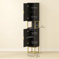 thumbnail image 3 of kleankin 67" Tall Bathroom Storage Cabinet, Freestanding Linen Tower, Black, 3 of 10