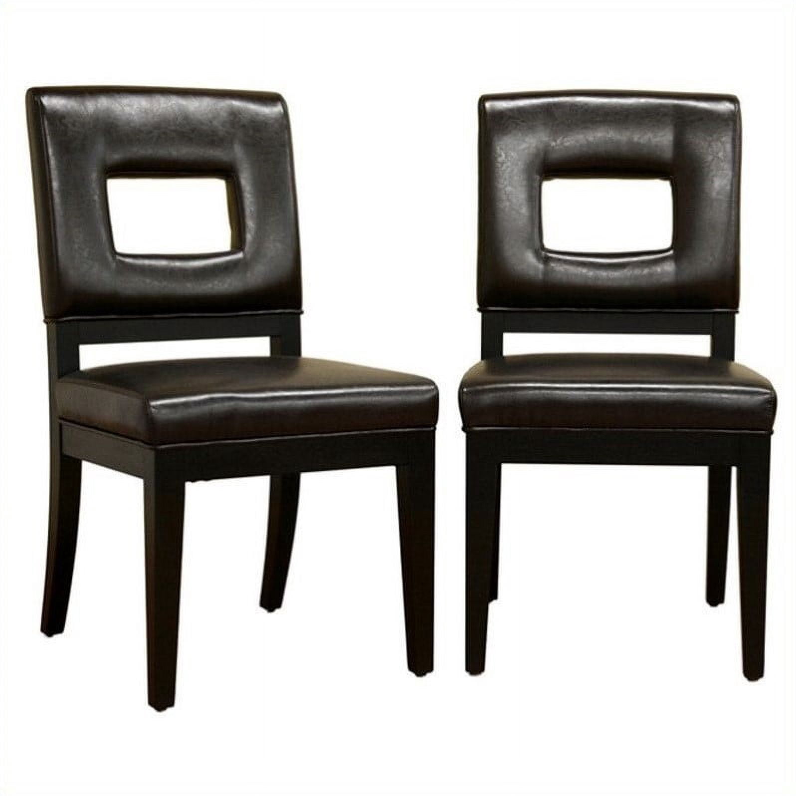 Baxton Studio Faustino Dark Brown Leather Dining Chair