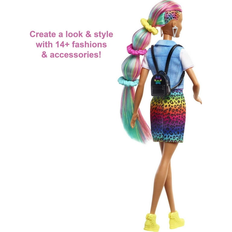 Mattel Barbie® Leopard Rainbow Hair Doll, 1 ct - Smith's Food and Drug