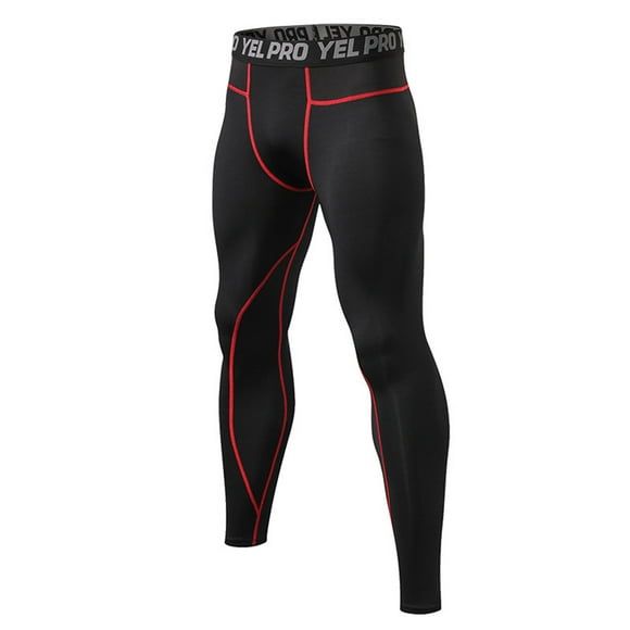 Mens Athletic Pants Mens Simple Basketball Base Training Compression Pants Fitness Pants Pantalon Survetement Homme Red XL