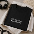 thumbnail image 6 of Life Happens Music Helps Graphic T-Shirt, Unisex Classic Fit Music Tee, 6 of 6