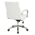 thumbnail image 2 of Office Star Products Executive Low Back Faux Leather Chair with Chrome Arms and Base - single White, 2 of 5
