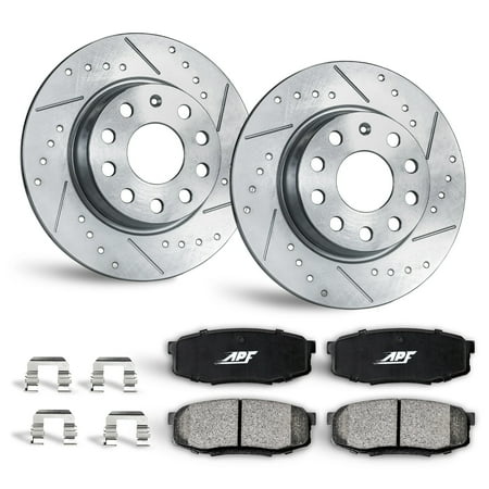 APF Front Brake Kit Rotors and Pads for Audi TT Quattro 2009-2015