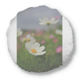 thumbnail image 1 of White Cosmos Art Deco Fashion Round Throw Pillow Home Decoration Cushion, 1 of 3