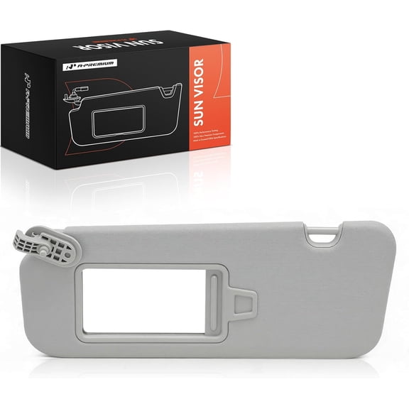 A-Premium Driver Left Side Sun Visor Compatible with Hyundai Elantra 2016 2017 2018 2019 - with Vanity Mirror, Without Vanity Light, Gray Color - Replaces 85210-F0100TTX, 85220-F0100TTX