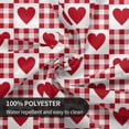 thumbnail image 2 of Nappe de la Saint-Valentin 60 Pouces Ronde Rouge Cœurs d'Amour Carreaux Buffalo Cercle Nappe Romantique Décorative Housse de Table Résistante aux Plis pour Cuisine Salle à Manger Cadeau de Mariage, 2 of 6