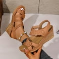 thumbnail image 1 of Gspmoly Sandals Womens, Women'S Casual Open-Toe Wedge Sandals with Adjustable Ankle Strap, Comfortable Cushioned Insole, and Versatile Solid Colors for Spring and Summer Fashion Sandles for Women, 1 of 4