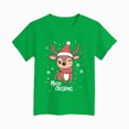 thumbnail image 4 of sdbrld Kids Xmas Shirts for Girls Merry Christmas Short Sleeve Funny T-Shirt Tops for Holiday Party Clothes Green Sizes 9-10 Years, 4 of 4