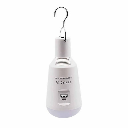 

Emergency LED Light Bulb Sunsbell 7W E27 USB Charging Multi-Functional Waterproof Rechargeable Hanging Lamp Tent Bulb Light Protable Lighting for Home Camping Power Outage Emergency