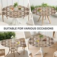 thumbnail image 7 of Rustic Floral 44Inch Bohemian Round Tablecloth, Elastic Fitted Table Cover for 38 to 42 Inch Tables, Stain Resistant for Dining, 7 of 7