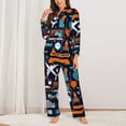thumbnail image 2 of Fotbe Creative Transport Pattern Long Sleeve Pajama Set for Women,Sleepwear Set,2-piece Loungewear Set,Soft PJs Comfy Nightwear with Pockets -Medium, 2 of 7