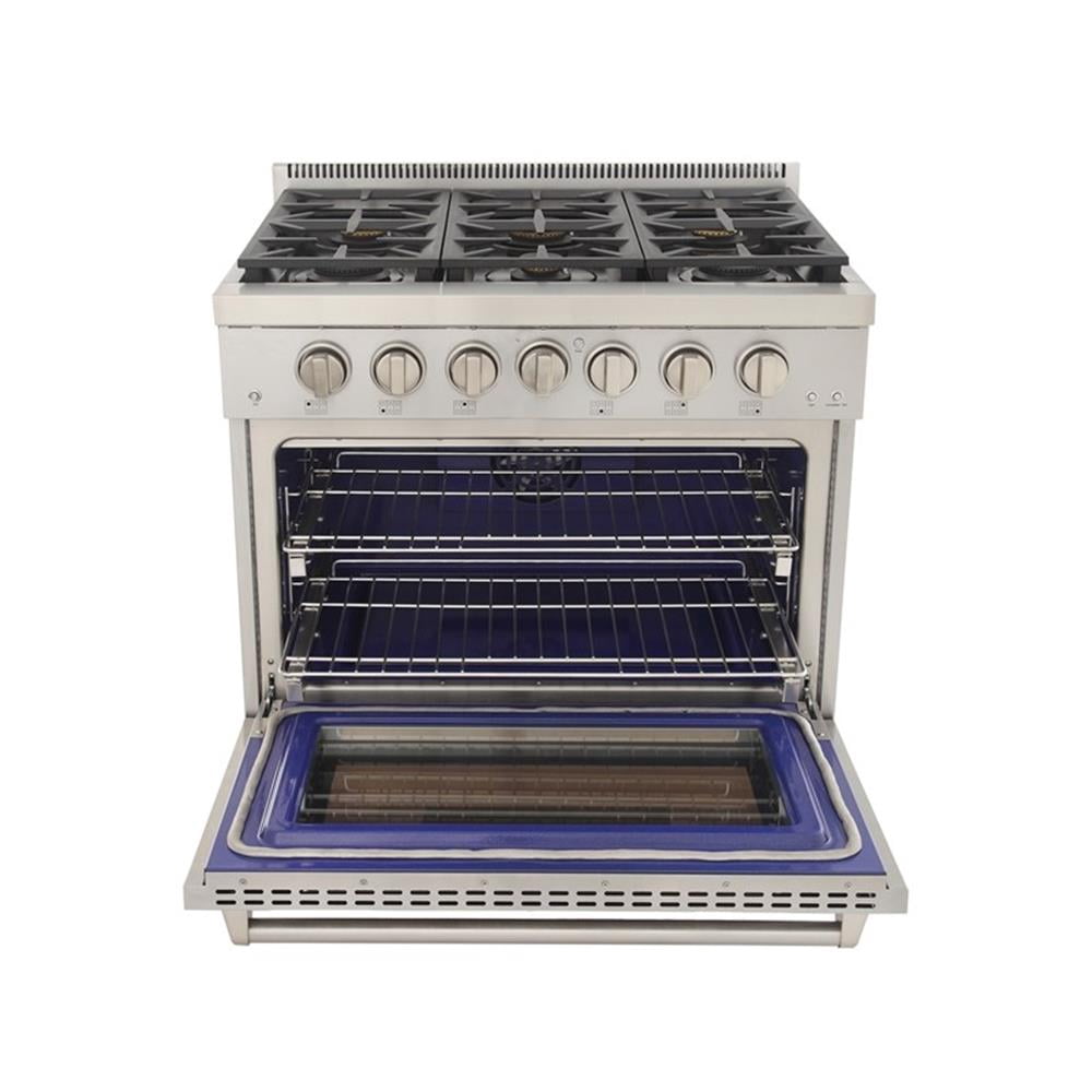 Pemberly Row 36-in Natural Gas Range in Stainless Steel with True Simmer Burners