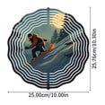 thumbnail image 4 of Artistic Metal Hanging Wind Spinner - Modern Circular Design with Concentric Lines for Yard & Garden Decor Perfect for Outdoor Serenity, 4 of 6