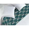 thumbnail image 2 of Nature Bed Runner, Oversimplified Illustrated Blossoming Flower Pattern on Greenish Backdrop, Decorative Accent Bedding Scarf for Hotels Homes & Guest Rooms, Queen, Dark Seafoam Eggshell, by Ambesonne, 2 of 3