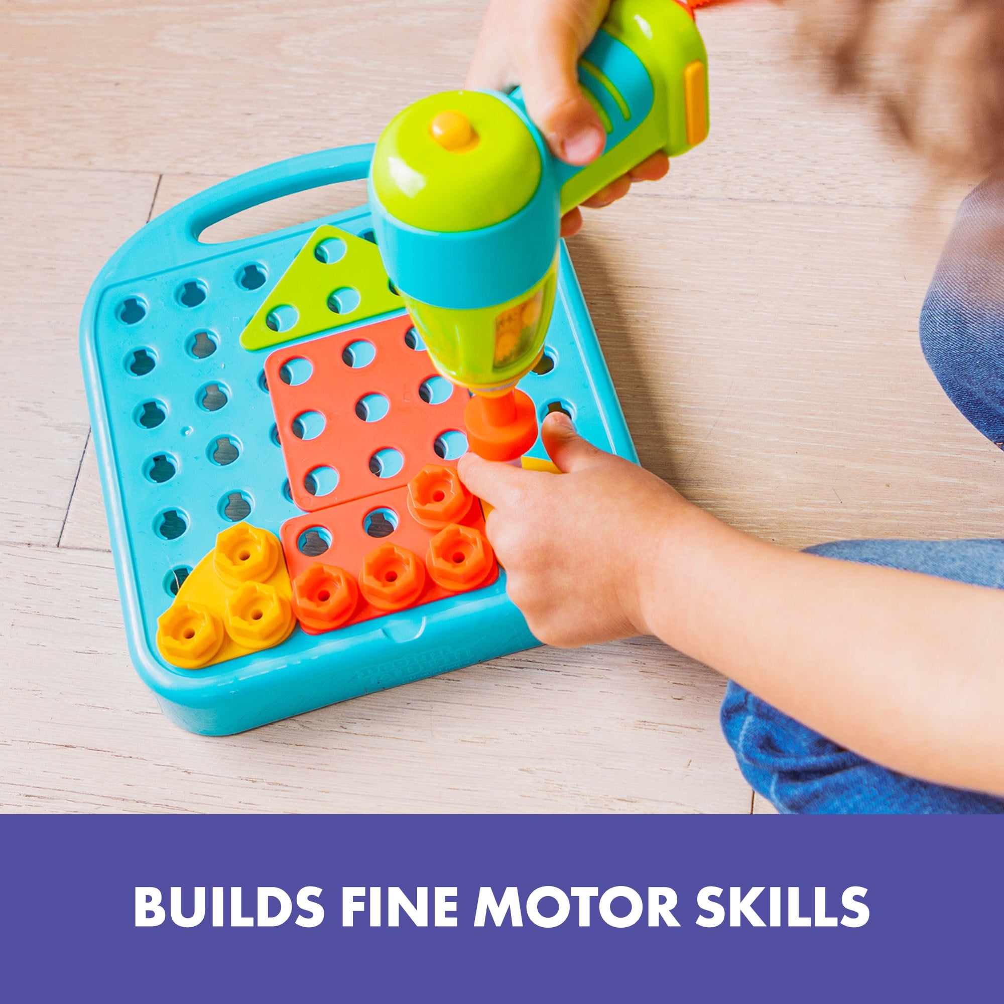 Educational Insights Design and Drill Shapes Workshop, STEM Construction Toy, Ages 3+