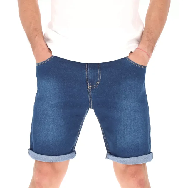 Bermuda De Mezclilla Para Hombre Slim Short De Moda Casual