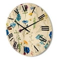 thumbnail image 3 of Designart 'Blue Wildflowers With Leaves I' Traditional Wood Wall Clock, 3 of 5