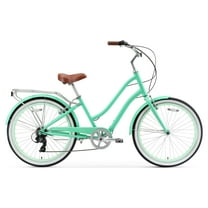 Sixthreezero Evryourney Adult 7-Speed Step-Through Hybrid Cruiser Bicycle, 26" Wheels, 17.5" Frame, Mint Green