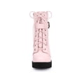 thumbnail image 5 of BLISSFUL STEP Women's Platform Buckle Lace Up Block Heel Ankle Boot, 5 of 7