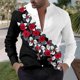 thumbnail image 1 of Camisas retro florales para hombre para uso diario, fines de semana, verano, primavera y otoño, camisas de manga larga con cuello alto, 1 of 6
