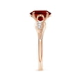 thumbnail image 3 of ANGARA Lab Grown 2 Ct Vintage Style Oval Ruby Bypass Shank Engagement Ring in 14K Rose Gold for Women (Size-9x7mm) | July Birthstone, Anniversary, Jewelry Gift for Women | Lab Grown Ruby Ring, 3 of 8
