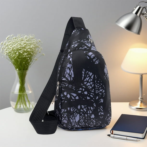 Bolsa de pecho para hombres | Mochila de hombro bandolera de gran capacidad | Diseño Multi-Bolsillo | Correa ajustable | Material de tela suave y duradero | Para viajes deportivos al aire libre |