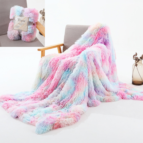Yao Tie-dye Blanket, Sofa Rainbow Blanket, Winter Double-layer Gift Plush Blanket, Crystal Blanket 130x160cm
