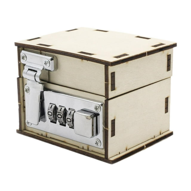 Siruishop DIY Lockbox Making Material Wooden Handcrafted Durability Gift Teaching Aids Small