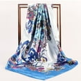 thumbnail image 2 of Prolriy Silk Scarf for Women Hair Womens Spring Summer Prints Satin Cashew Flower Prints Square Scarf Bandanas for Women Blue, 2 of 3