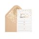 thumbnail image 1 of Paquete de 50 tarjetas de invitación – Tarjetas de felicitación elegantes con letras de papel dorado – para bodas, despedidas de soltera, invitaciones de cumpleaños, 52 sobres kraft incluidos – 4 x 6, 1 of 1