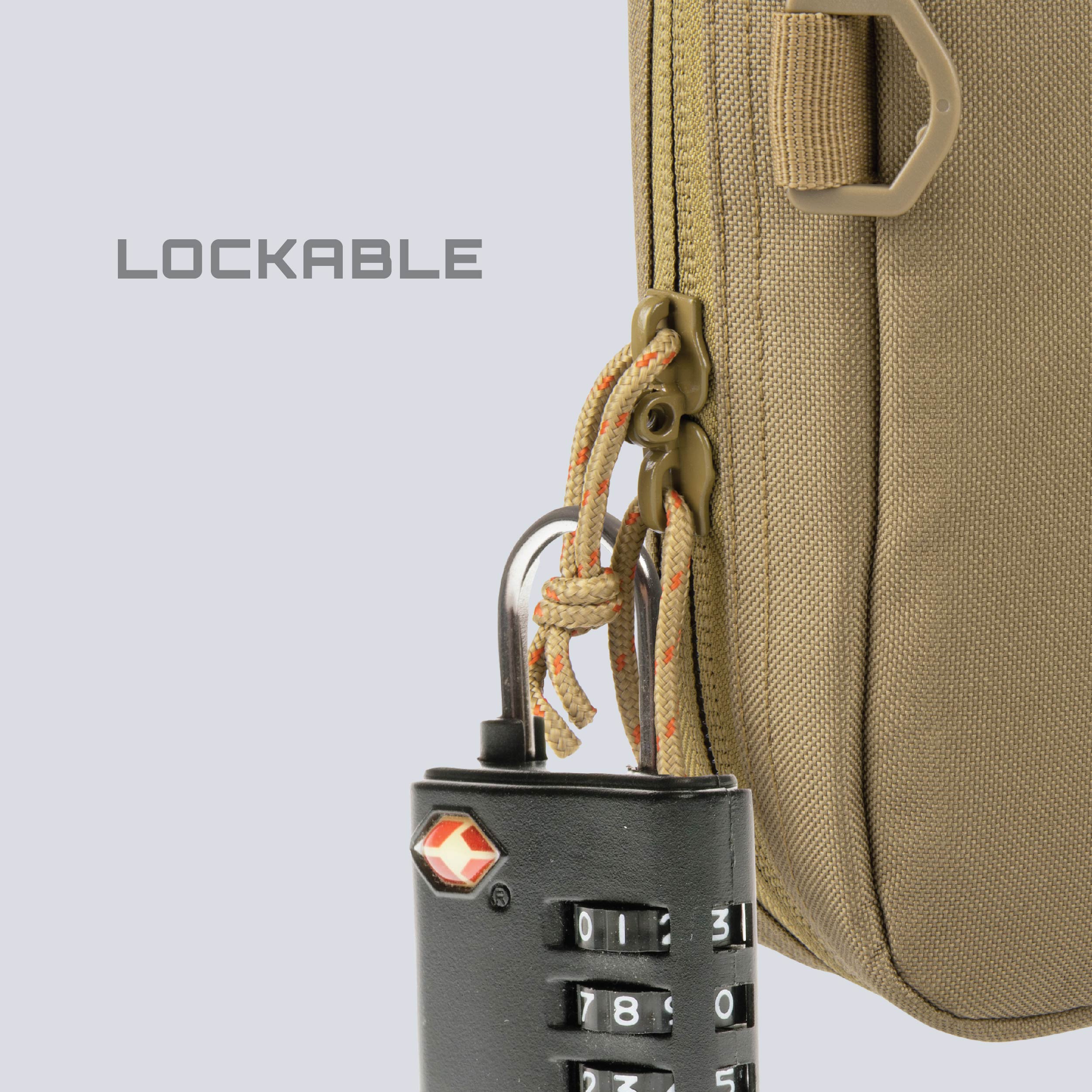 Tac-Six™ 38" Lockable Squad Firearm Case, Laser Cut Molle Front, Coyote