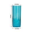 thumbnail image 3 of Efavormart 6 Pack Ocean Blue Crystal Cut Reusable Plastic Highball Drink Glasses, Shatterproof Tall Cocktail Tumbler Cups - 14oz, 3 of 11