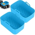thumbnail image 1 of 2 Pack Air Fryer Silicone Pots, Reusable Rectangle Food Grade Replacement Silicone Air Fryer Bowl, 1 of 7