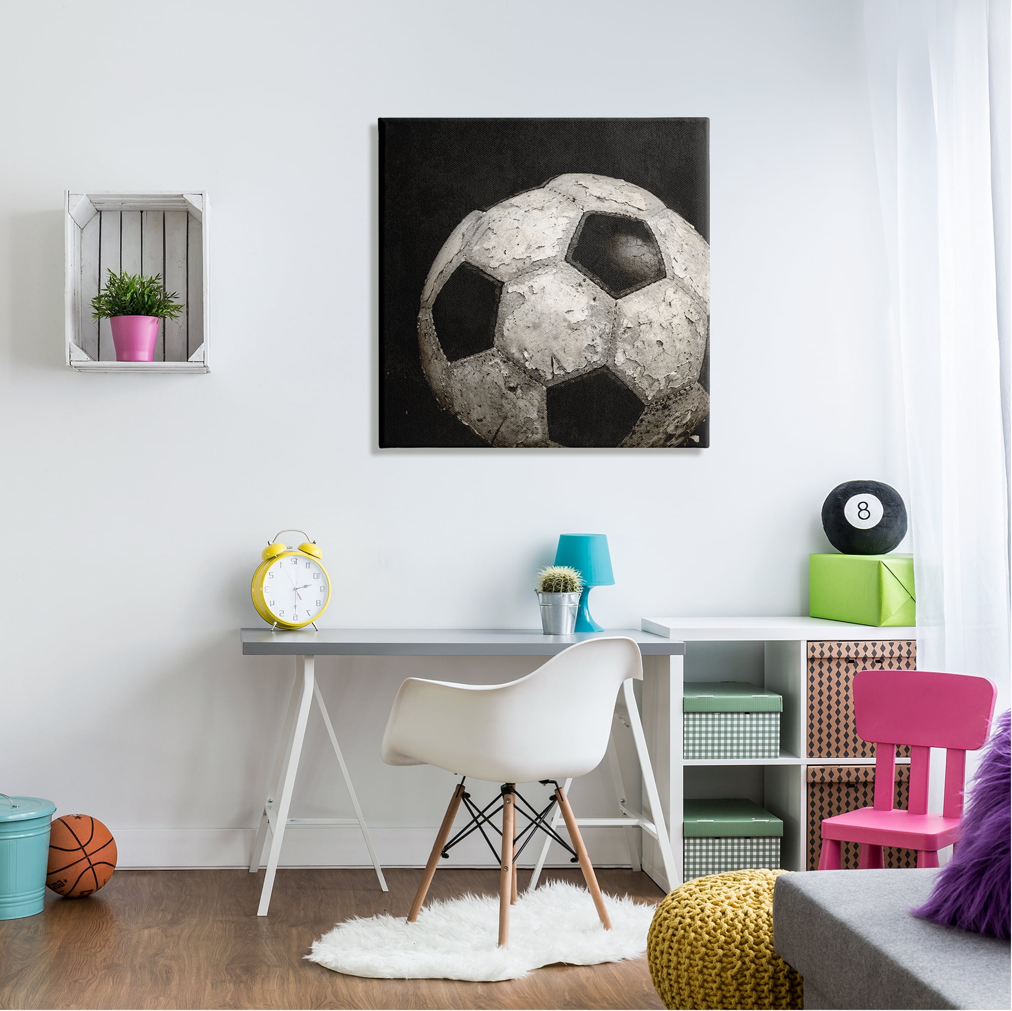 Stupell Industries Soccer Ball Photography Sports Photography Gallery Wrapped Canvas Art Print Wall Art, 30 x 30
