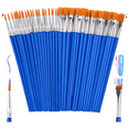 thumbnail image 2 of 50Pcs Paint Brushes Bulk Small,Paint Brushes for Kids Fine Paint Brushes Set Detail Paint Brushes for Model Canvas Face,1 set * flat paint brushes, 2 of 6