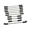 thumbnail image 3 of KLKCMS 10 Pieces Steering Linkage Servo Link Pull Rod Remote Control Car Parts Upgrades Kits for 104020 104006 1/10 RC Crawler Model black, 3 of 9