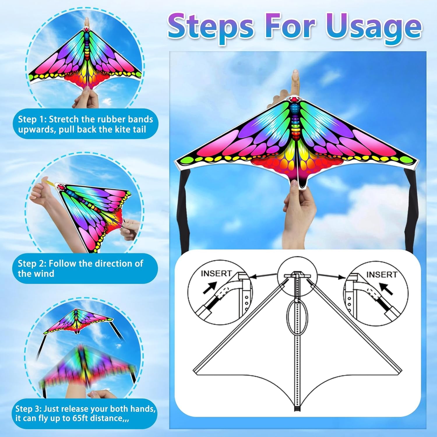 Mini Launcher Kites for Kids Ages 4-12, Easy to Fly Outdoor Party Favors, Bulk Classroom Prizes Beach Toys and Treasure Box Fillers