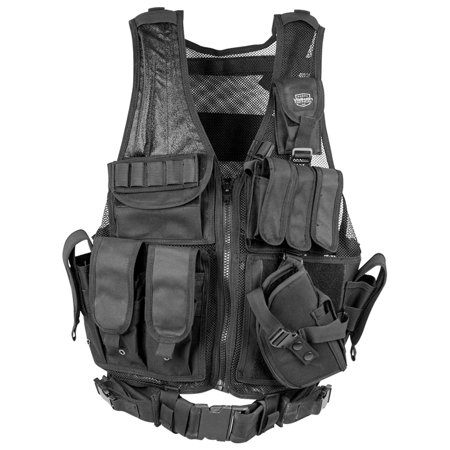 Valken Tactical Cross Draw Vest with Magazine and Pistol Holster Hydration Pack Ready with (Best Cross Draw Tactical Vest)