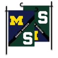 thumbnail image 1 of BSI PRODUCTS 83293 2-Sided Garden Flag - Rivalry House Divided - Michigan - Michigan St., 1 of 1