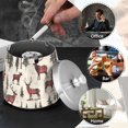 thumbnail image 4 of Yayeee Ashtray with Lid for Cigarette Smokeless Stainless Steel Home Ash Holder, Plaid Deer, 4 of 7