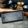 thumbnail image 2 of India Handicrafts Black Stainless Steel Hammered Tray 18015, 2 of 3