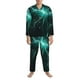 thumbnail image 3 of Balery Green Lightning Flash Pijama para Hombre de Dos Piezas con Manga Larga, Conjunto de Dormir y Descanso Suave con Bolsillos-Large, 3 of 7